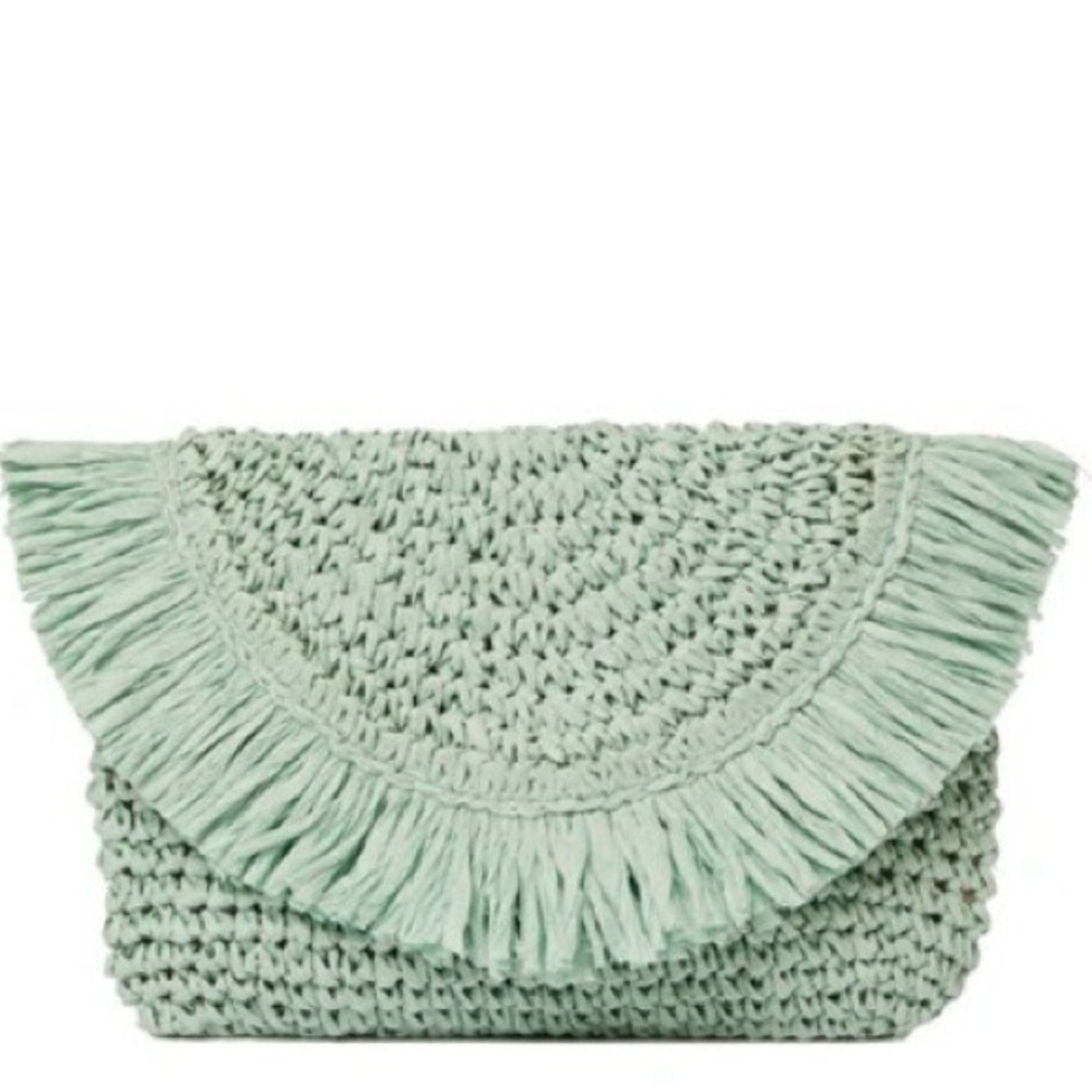 SOLD OUT BTB Los Angeles Riley Mint Woven Clutch NWT Sealed